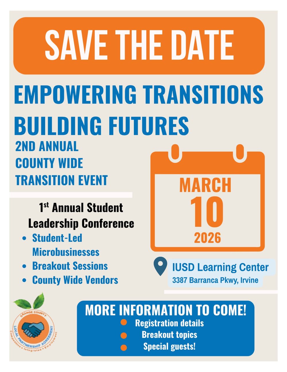 Orange County Transition Night - Save the Date
