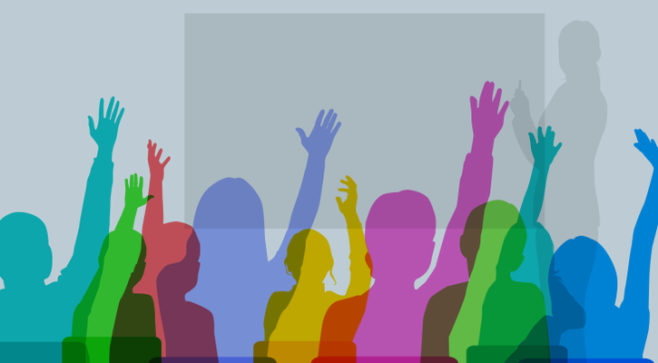 raising hands